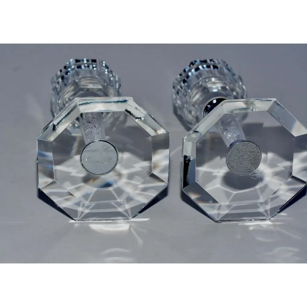 Lucien Piccard Crystal Clear Candlestick Pair 4